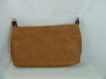 DARK TAN HANDBAG WITH BROWN HANDLES AND GOLD HARDWARE