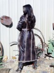Cascade Brown Leather And Faux Fur Long Coat