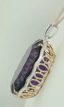 ROSE AND WHITE GOLD AMETHYST PENDANT WITH DIAMONDS